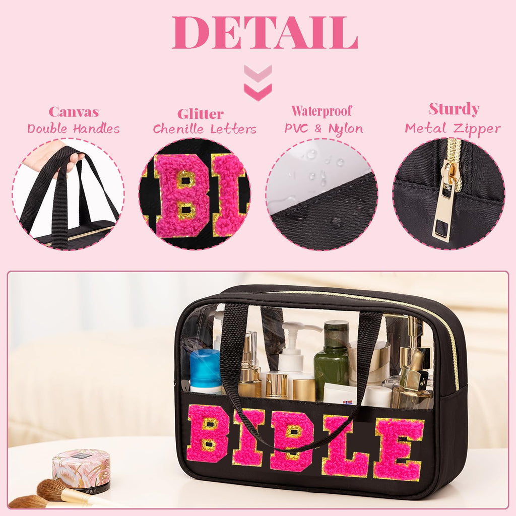 Letter MEDS Bag Clear Medical Medicine bag for Traveling Preppy Emergency Patch Bag with Handle