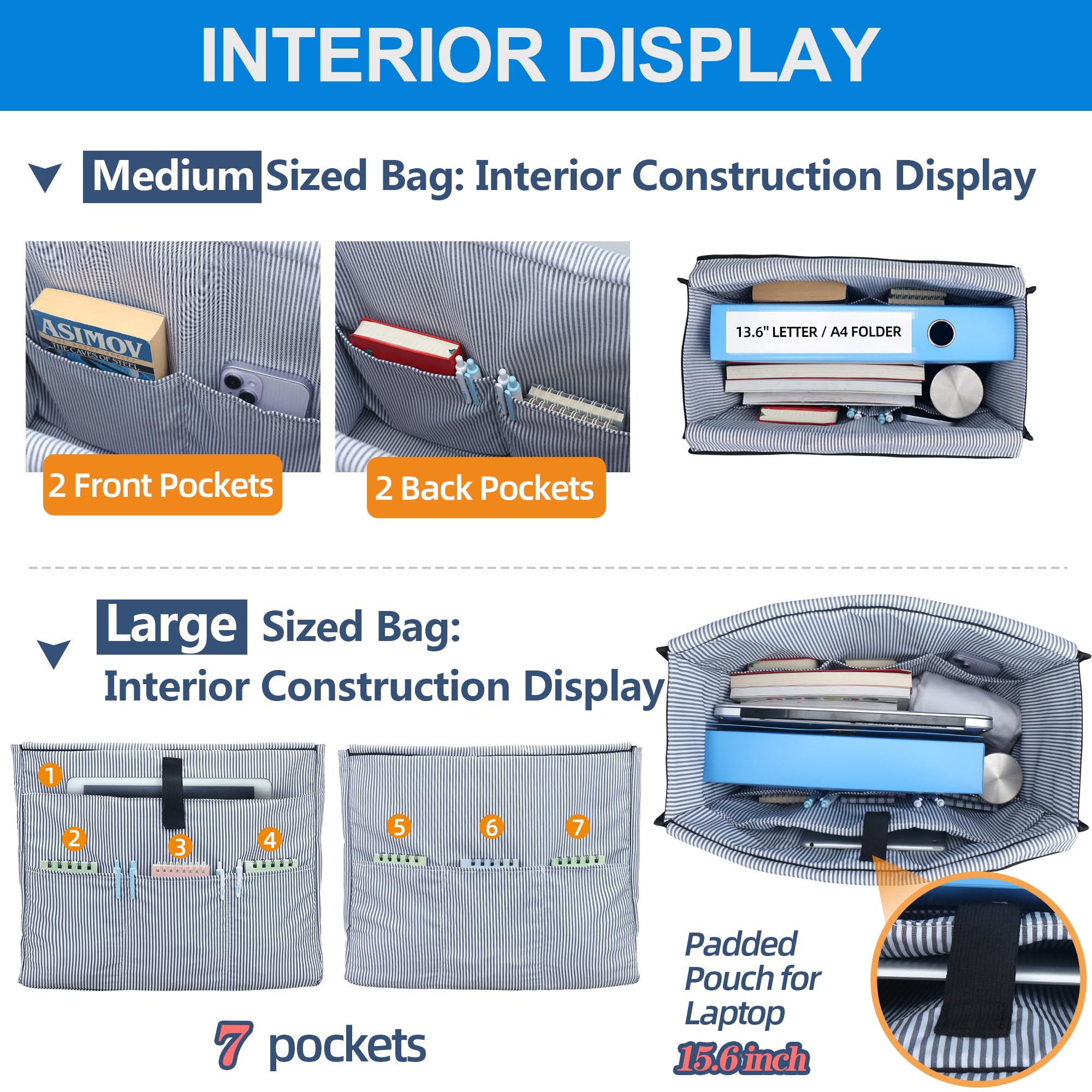 Nurse Bags for Work Nursing Bag Multiple Pockets Waterproof Organizing Zip Top Clinical Bag