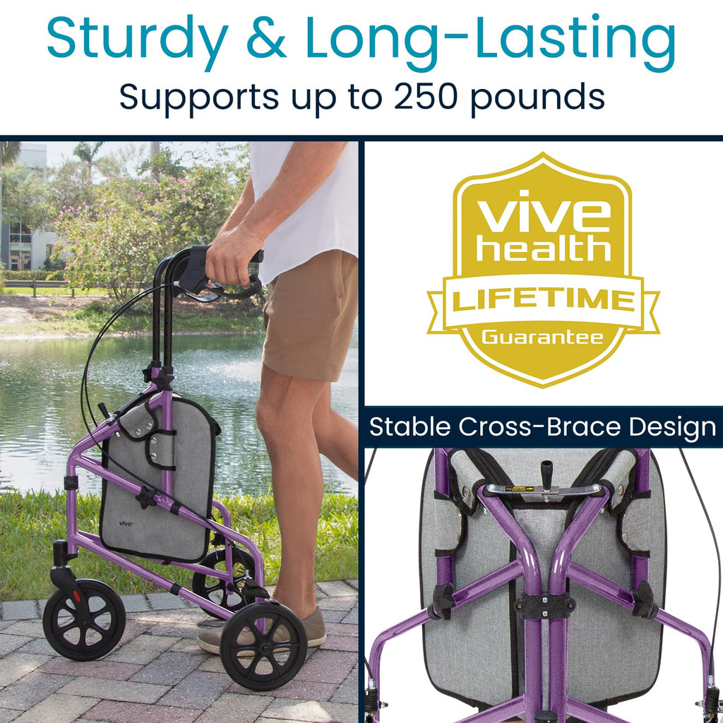 Mobility 3 Wheel Walker - Three Wheeled Rollator for Seniors