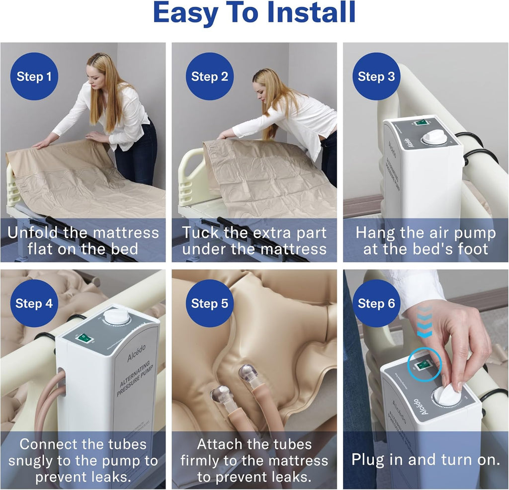 Air Pressure Mattress Pad for Bed Sore and Ulcer Prevention, Hospital & Home Use Medical Mattress Topper for Bedridden Patient