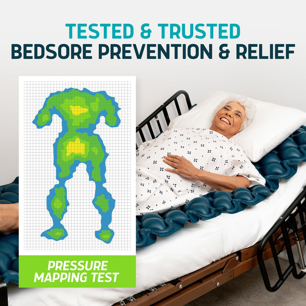 Alternating Air Pressure Mattress Pad with Static Mode & Flocking Add-on - Comfortable Bed Sore Prevention
