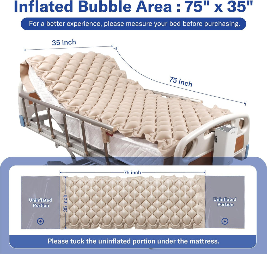 Air Pressure Mattress Pad for Bed Sore and Ulcer Prevention, Hospital & Home Use Medical Mattress Topper for Bedridden Patient