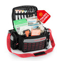 RESCUE First Responder First Aid Kit Fully-Stocked EMT Bag, Professional EMT/EMS Trauma
