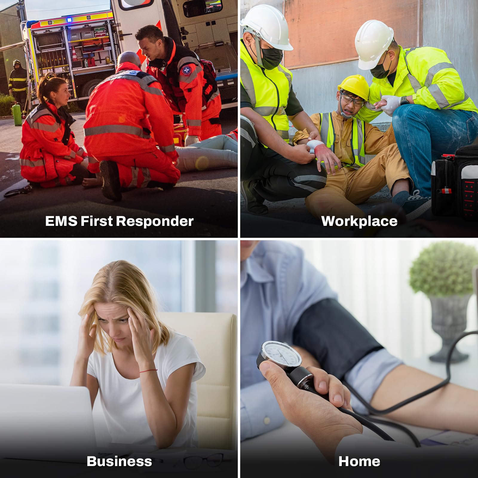 RESCUE First Responder First Aid Kit Fully-Stocked EMT Bag, Professional EMT/EMS Trauma