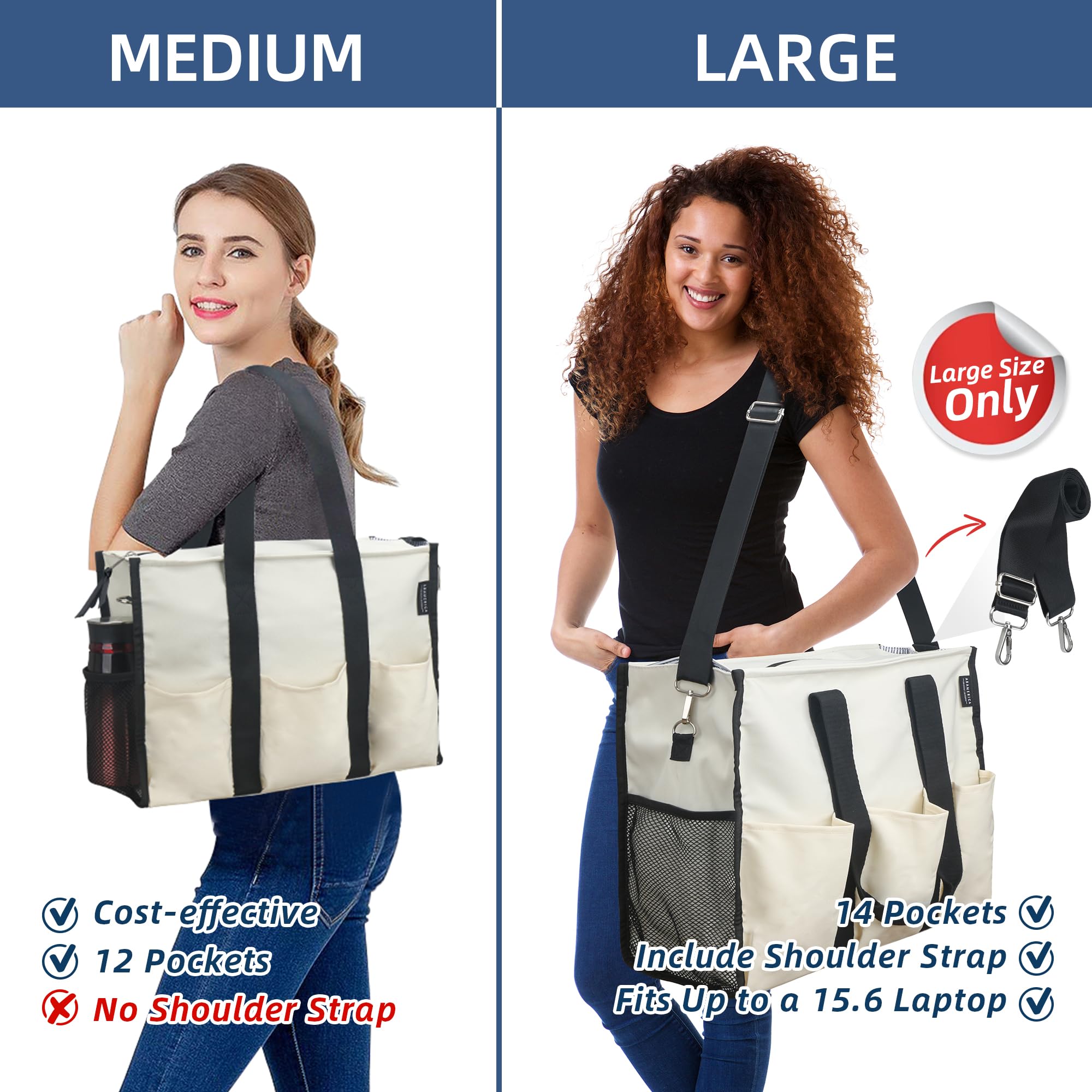 Nurse Bags for Work Nursing Bag Multiple Pockets Waterproof Organizing Zip Top Clinical Bag