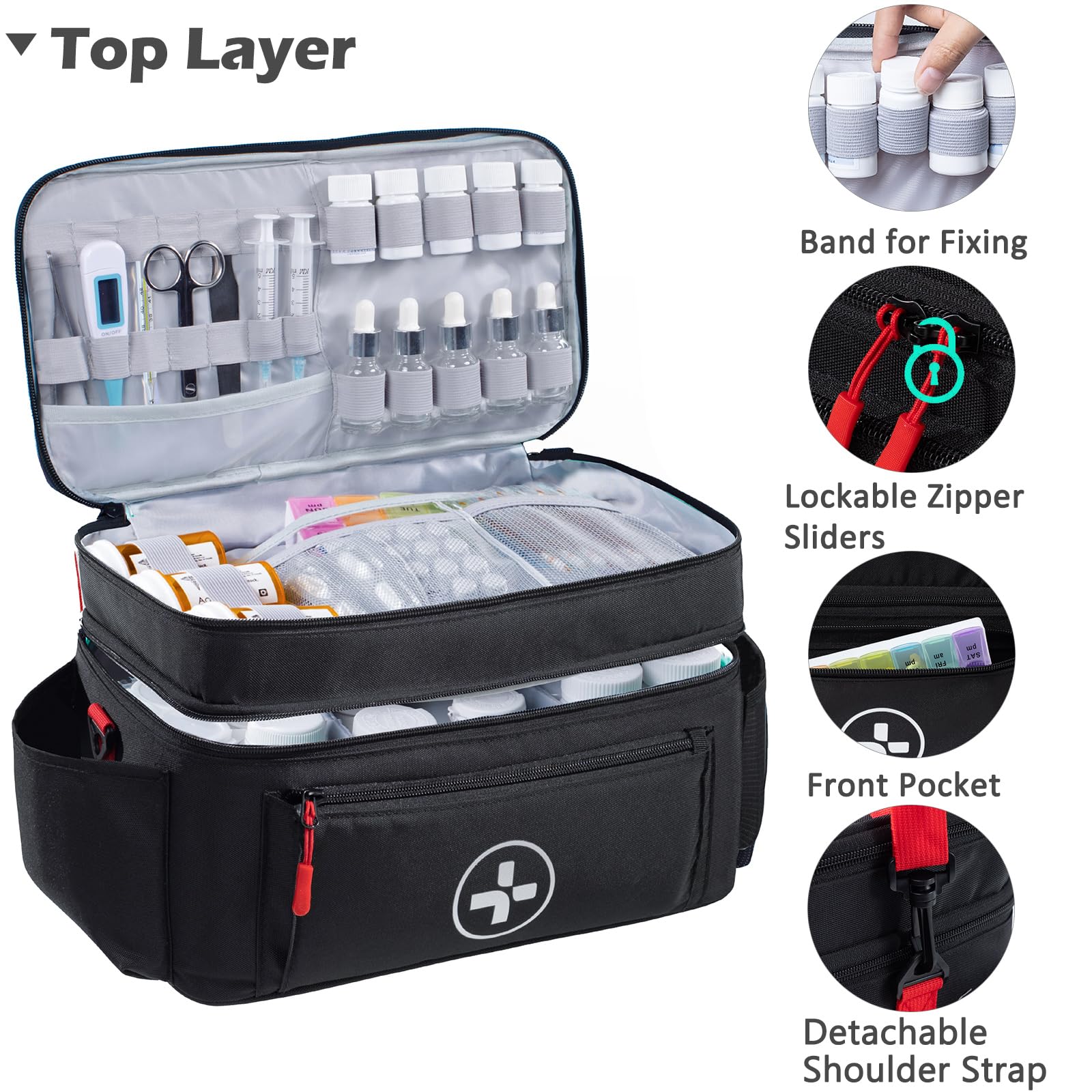 Travel Medicine Bag Organizer, Medical Bag Empty