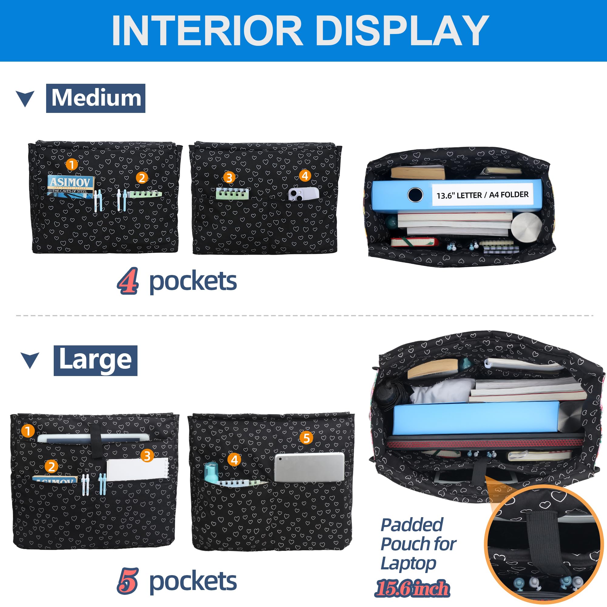 Nurse Bags for Work Nursing Bag Multiple Pockets Waterproof Organizing Zip Top Clinical Bag