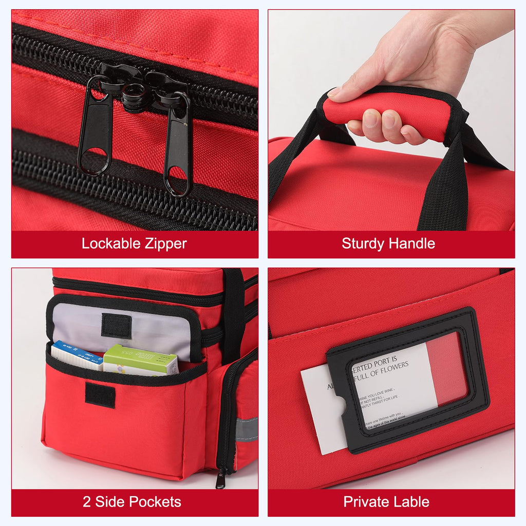 Medicine Organizer with Adjustable Divider, Double-Layer Medicine Bottle organizer Storage