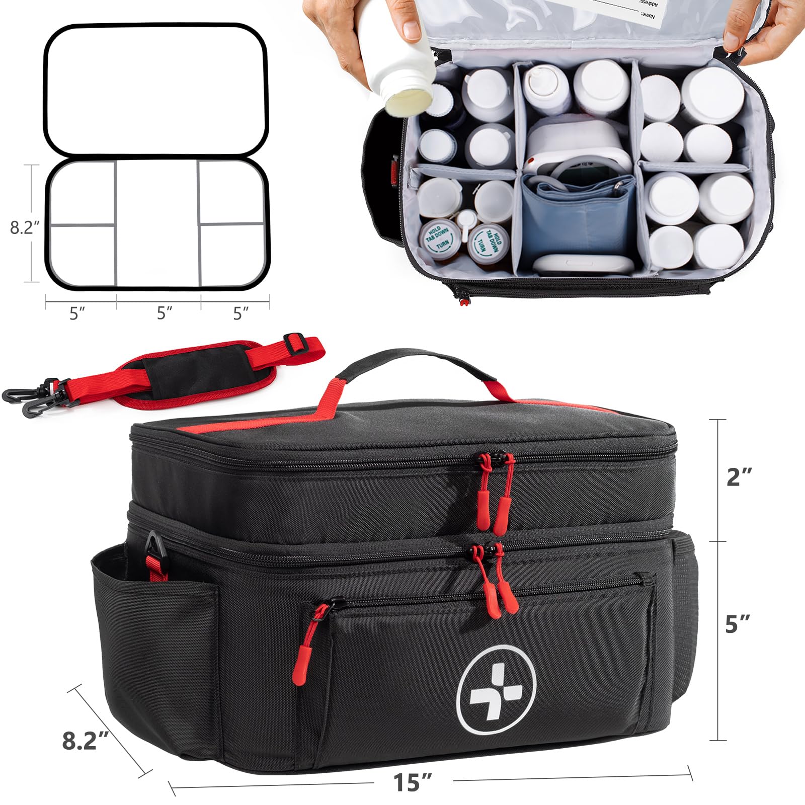 Travel Medicine Bag Organizer, Medical Bag Empty