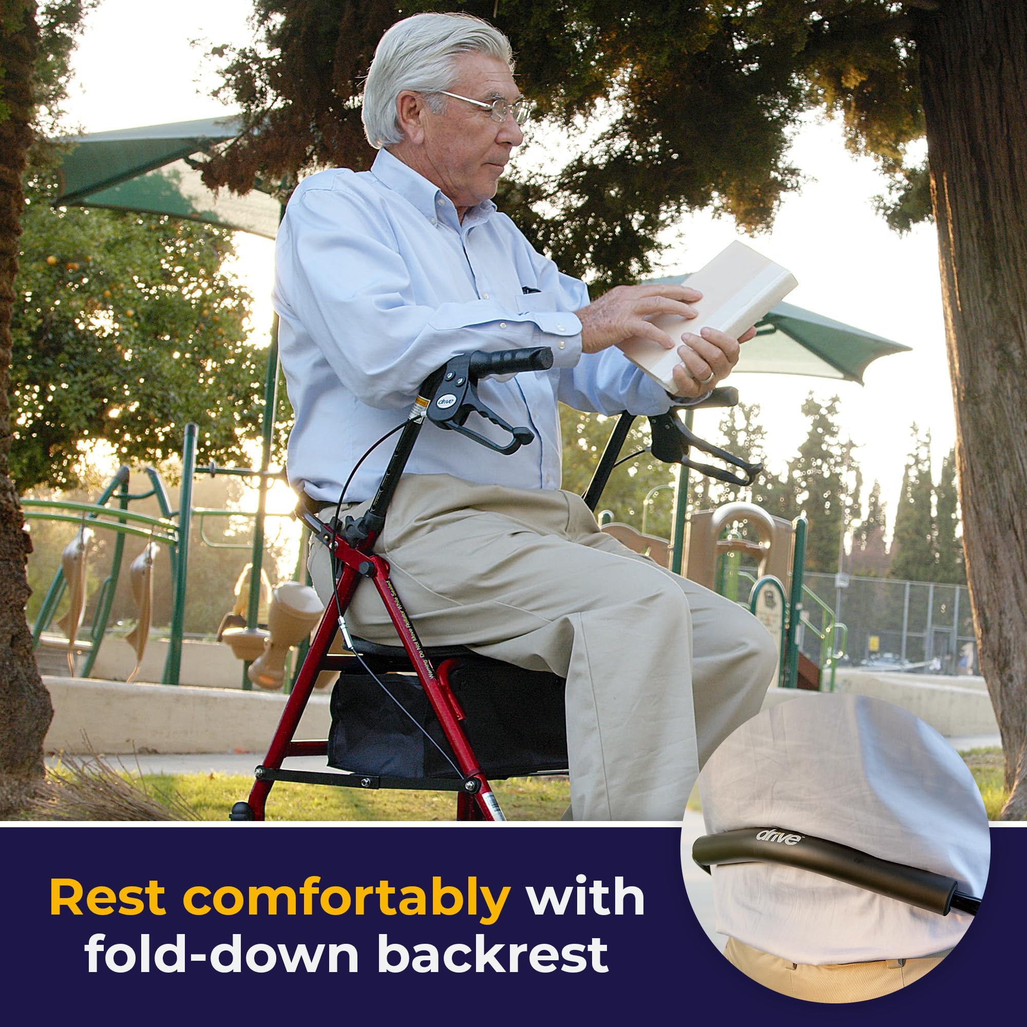 Medical Rollator Walker with Seat - Stable Mobility Support - Height Adjustable