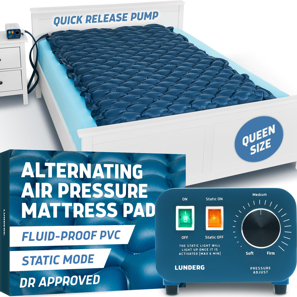 Alternating Air Pressure Mattress Pad with Static Mode & Flocking Add-on - Comfortable Bed Sore Prevention