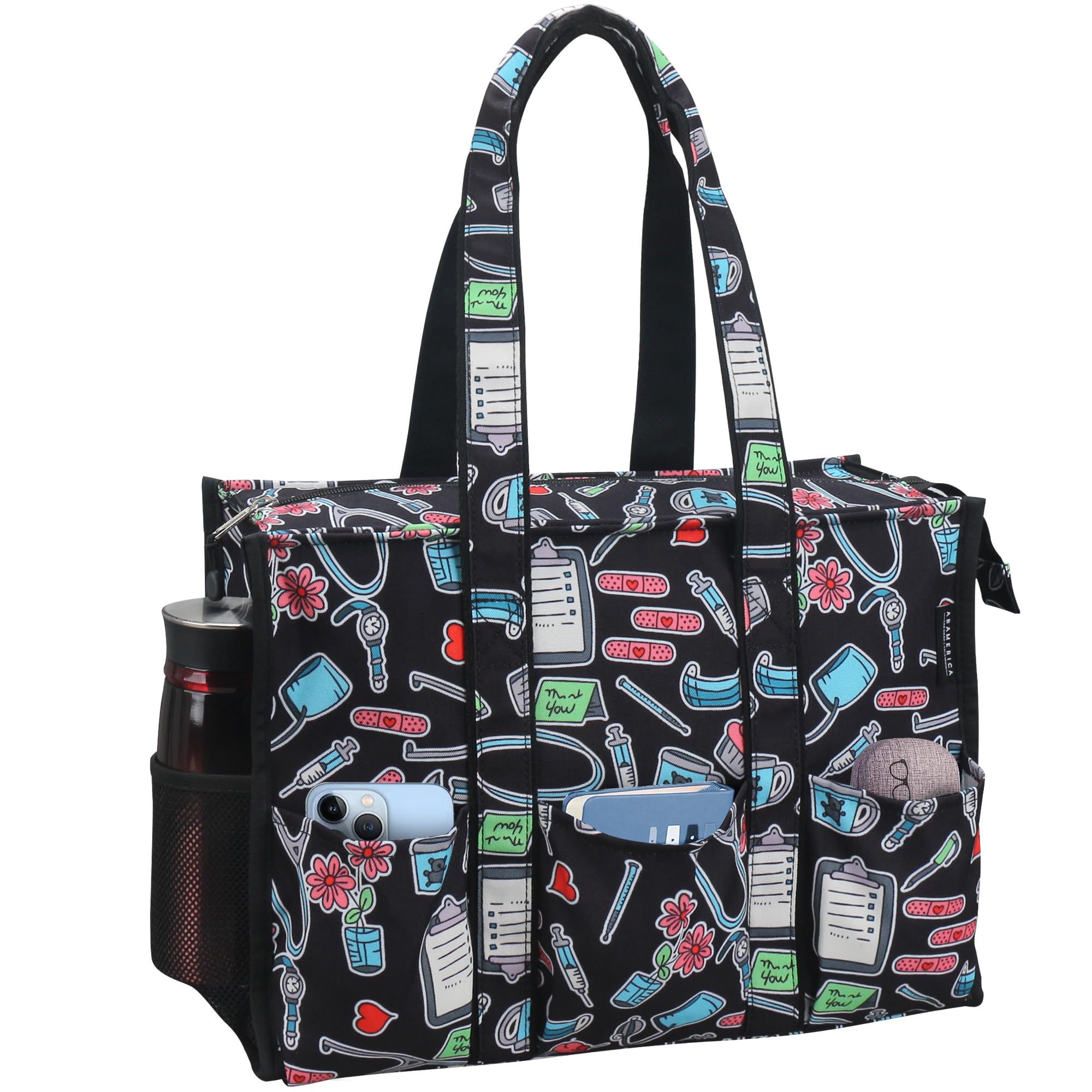 Nurse Bags for Work Nursing Bag Multiple Pockets Waterproof Organizing Zip Top Clinical Bag