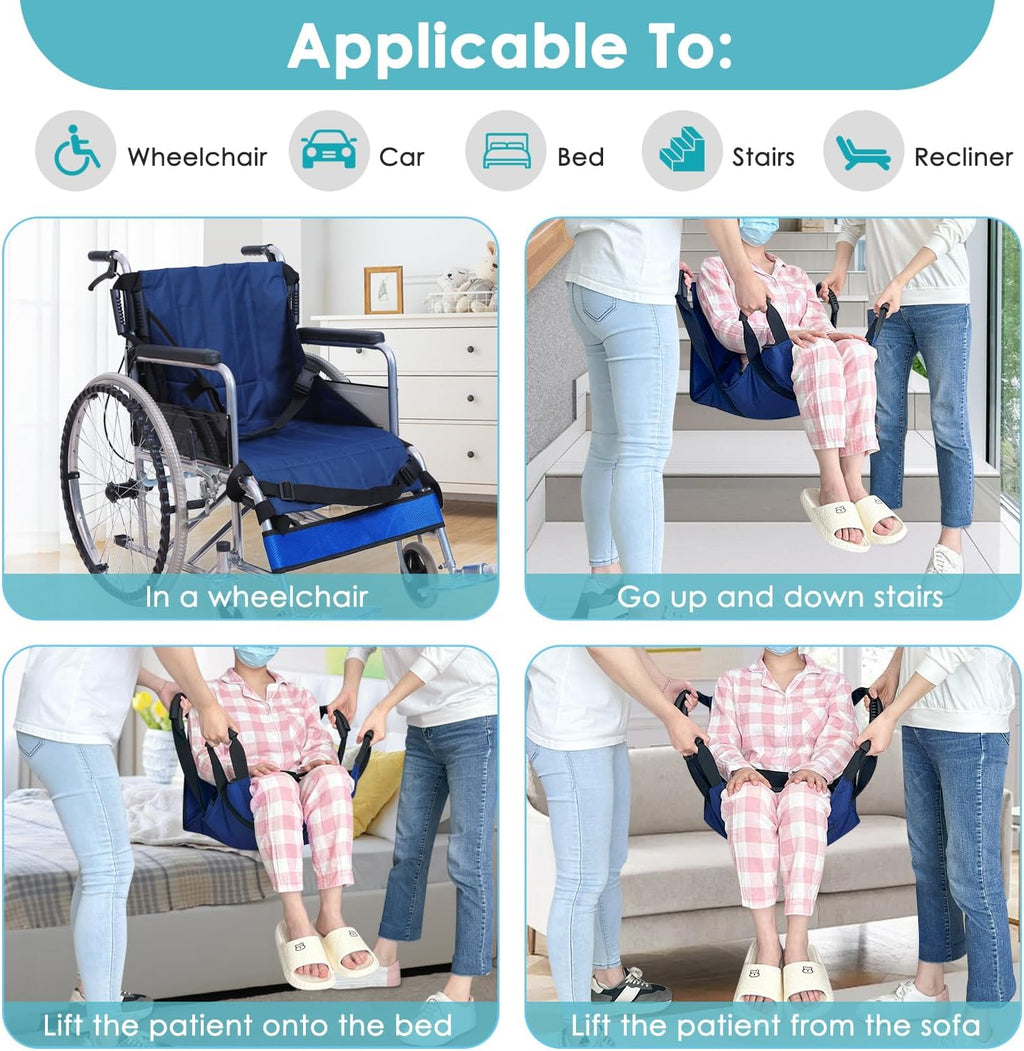 Patient Lift Transfer Belt from Bed to Wheelchair Stair Transfer Emergency Evacuation Chair Pad Safety Medical Lift