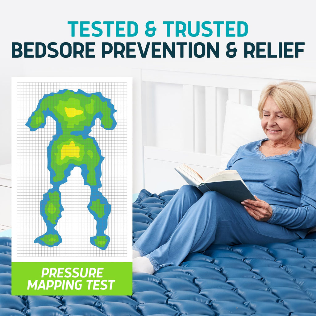 Alternating Air Pressure Mattress Pad with Static Mode & Flocking Add-on - Comfortable Bed Sore Prevention