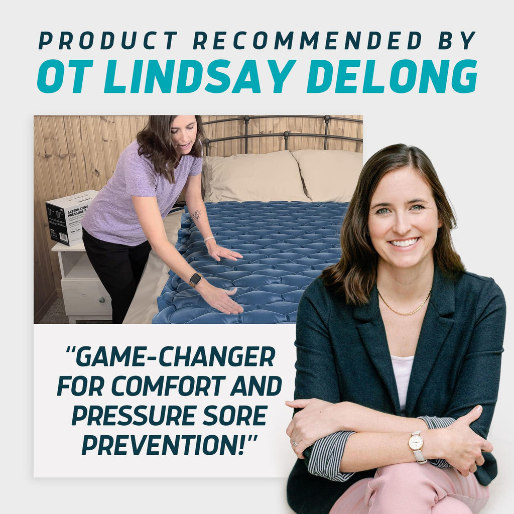 Alternating Air Pressure Mattress Pad with Static Mode & Flocking Add-on - Comfortable Bed Sore Prevention