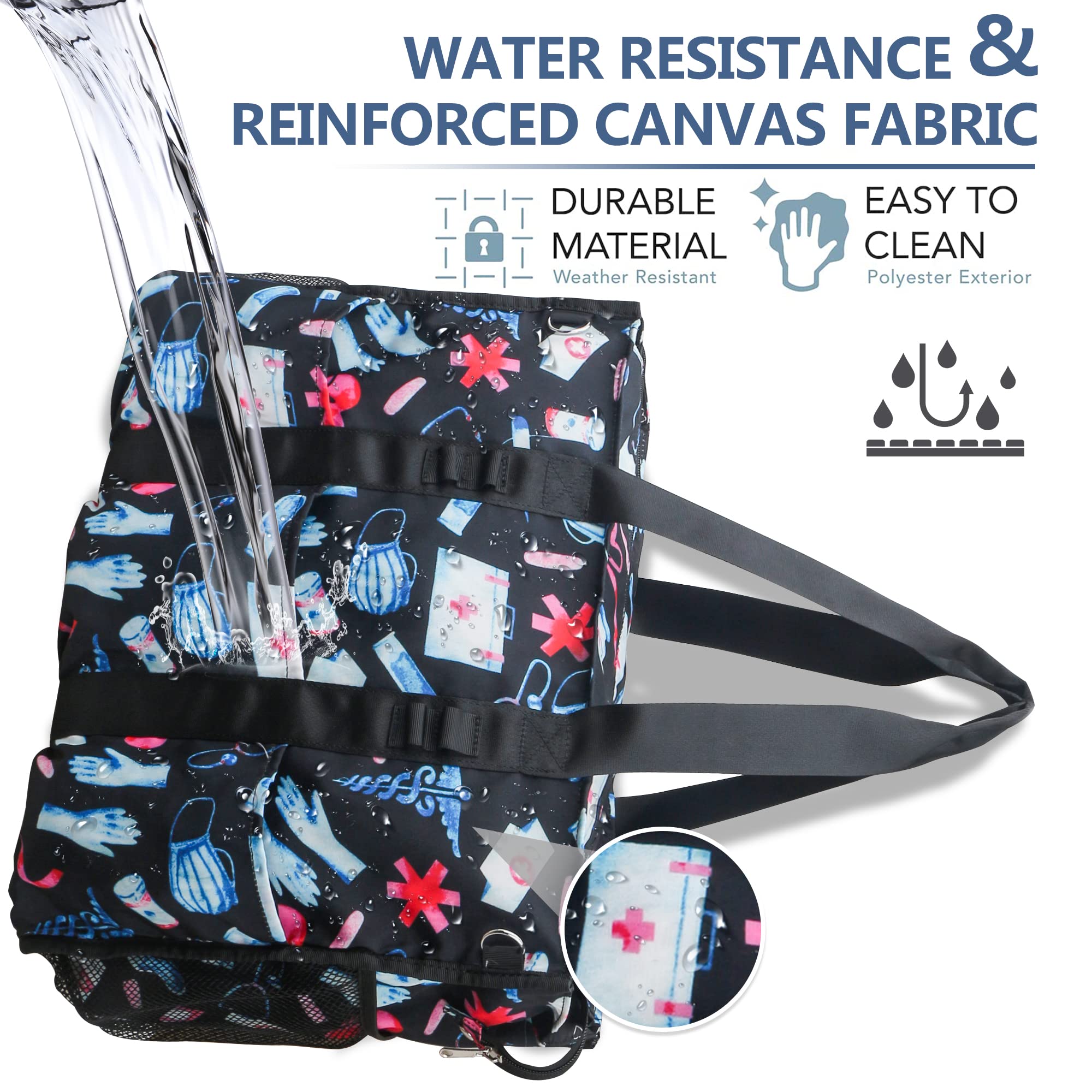 Nurse Bags for Work Nursing Bag Multiple Pockets Waterproof Organizing Zip Top Clinical Bag